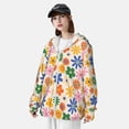 thumbnail image 5 of Goofa Groovy Daisy Flowers Printed Women's UPF 50+ Sun Protection Hoodie Jacket Lightweight Long Sleeve Sun Shirt for Women with Pocket Hiking Outdoor-X-Large, 5 of 9