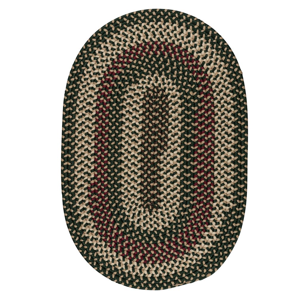 6' x 9' Green and Red Reversible Oval Area Throw Rug