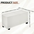 thumbnail image 2 of Twill Rectangle Ottoman Cover Fit Length 33"-40", M-Large, White, 2 of 6