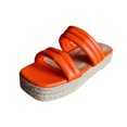 thumbnail image 2 of Zapatos de mujer, moda, Color sólido, tejido minimalista, tejido de paja, sandalias de fondo grueso, zapatillas, chanclas Wmkox8yii  ytu647, 2 of 7