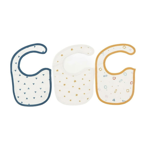 Baby Bib Multi Layered Absorption Printed Pattern Cartoon Toddler Closure Cotton Bib for Parents Type 2