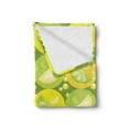 thumbnail image 2 of Lemons Soft Flannel Fleece Throw Blanket, Lime Slices in Creative Bubbly Cells Realistic Illustration, Cozy Plush for Indoor and Outdoor Use, 50" x 70", Lime Green Pale Green, by Ambesonne, 2 of 5