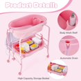 thumbnail image 2 of INFANS Baby Changing Table with Bathtub, Foldable Diaper Dresser Station with Removable Bath Support Wheels Waterproof Pad Storage Rack, Portable Nursery Organizer Stand for Newborn Infant, 2 of 9