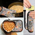 thumbnail image 5 of Yayeee Oven Mitts and Pot Holder Set of 2 Heat Resistant Kitchen Gloves Baking Hot Pad, Gray Llama Pattern, 5 of 5