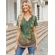thumbnail image 5 of Blusa tipo túnica Zeagoo Boho para mujer, manga corta, cuello en V, estampado floral, 5 of 6
