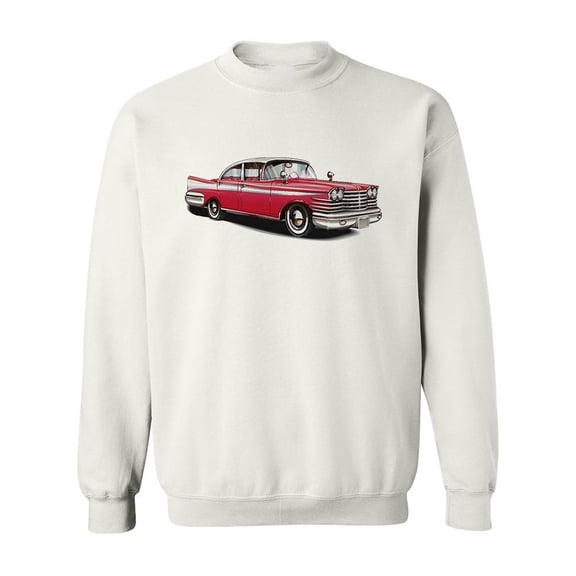 Vintage Red Car Drawing Sweatshirt Men -Image by Shutterstock, Male 5X-Large