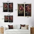 thumbnail image 4 of Designart "Dripping Red Paint on a Rose I" Rose Framed Wall Art Set Of 2 - Red Floral Frame Gallery Set For Office Decor, 4 of 7