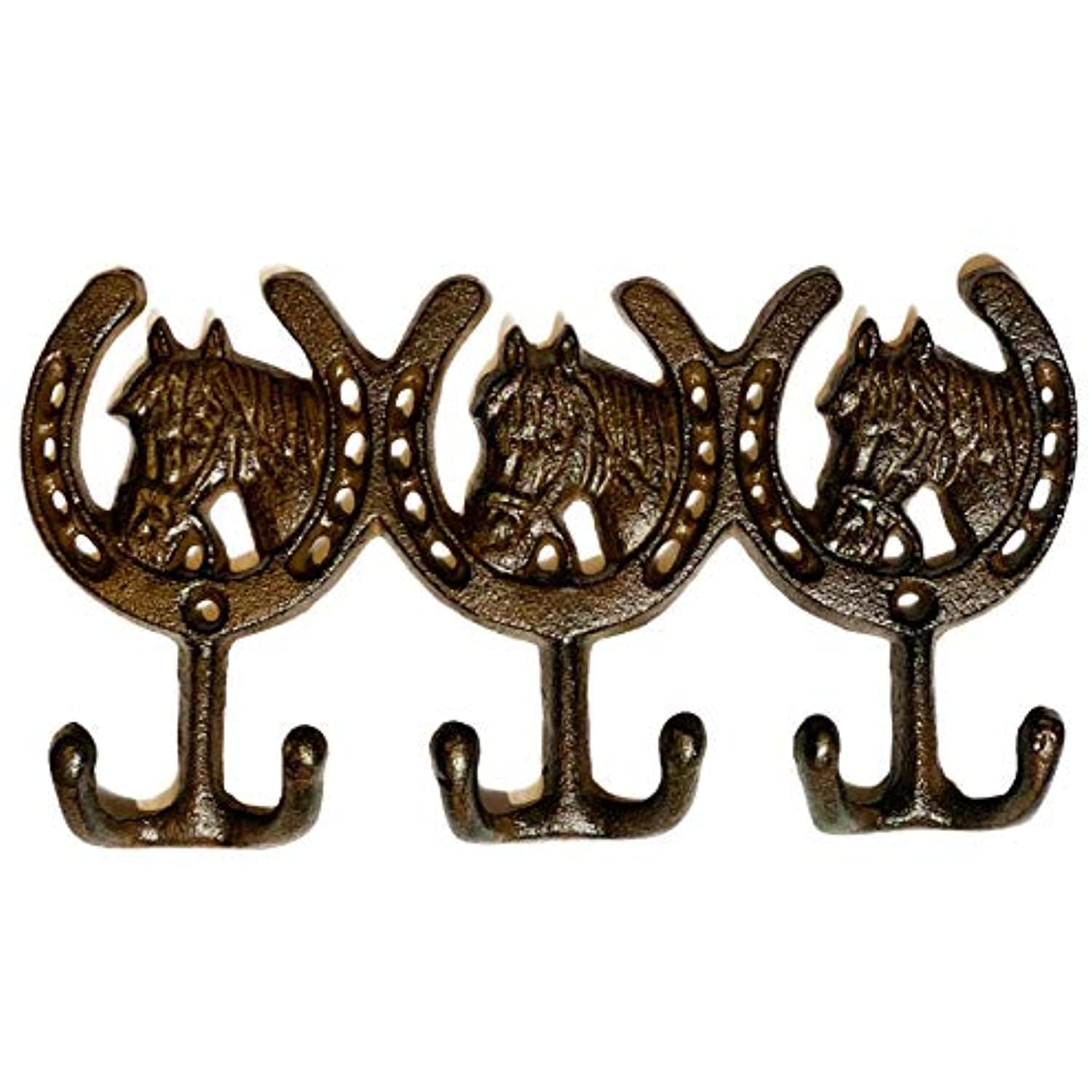 Horse Hat Boot Western Cast Iron Coat Hooks Wall Rustic Antique Vintage Style 