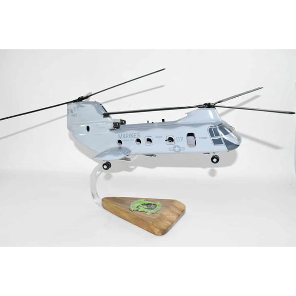 HMM-164 Knightriders CH-46 Model, , 1/38 (14") Scale, Mahogany, Phrog