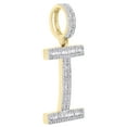 thumbnail image 2 of 10K Yellow Gold Baguette Diamond Initial I Pendant 1.55" Letter Charm 3/4 CT., 2 of 6