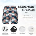 thumbnail image 5 of Lsque Mens Swim Trunks Popcorn On Blue Lines Pattern - Bathing Suit Compression Liner - Beach Swim Shorts Swimwear - (S-3XL) - Stretch Quick Dry -X-Large, 5 of 9
