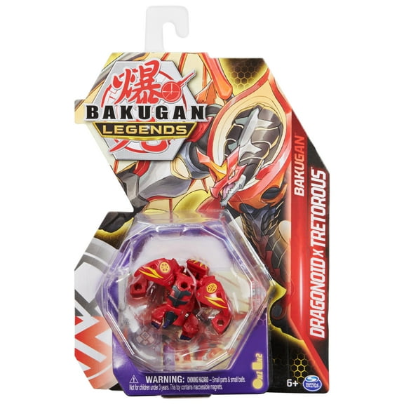 Bakugan Legends, Dragonoid X Tretorous, 2-inch-Tall Collectible Action Figure and Trading Cards, Kids Toys for Boys 6 and up