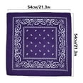 thumbnail image 2 of Bandana,Purple Bandana,100% Cotton Paisley Pattern Bandanas Face Mask Square Scarf Headwear-Bandanas Multi-Purpose Bandanas ,Paisley Cowboy Polyester Headbands 22X22 Inch,1 Pc, 2 of 4