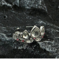thumbnail image 1 of Anillo de corona de circonita con incrustaciones de diamantes de moda europea y americana, anillo ajustable abierto de temperamento de alto grado hueco, 1 of 5