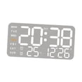 thumbnail image 2 of Reloj de pared digital con visualización de fecha de la semana, moderno, práctico, despertador LED, reloj de escritorio para dormitorio y aula Concha blanca, 2 of 8