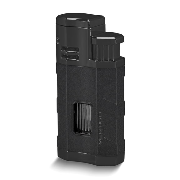 Vertigo Envoy Black Triple Torch Flame with Fold Out Punch Cigar Rest