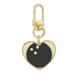 thumbnail image 1 of Patrón de geometría simple Bowling Sport Llavero de metal en forma de corazón dorado, 1 of 3