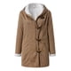 thumbnail image 4 of Puntoco Mujer Invierno Tallas Grandes Sólido Más Terciopelo Abrigo Manga Larga Cuerno Hebilla Bolsillo Abrigo Tops Puntoco Puntoco-5509, 4 of 7