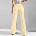 thumbnail image 5 of WULMLEO Ladies Fashion High Waist Sweatpants Loose Draw String Waist Solid Color Cargo Drawstring Pants Leisure Flares Fluorescence Yellow 3XL, 5 of 9
