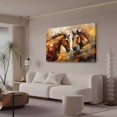 thumbnail image 3 of Dos caballos marrones se miran entre sí en estilo abstracto, póster en lienzo, decoración de dormitorio, paisaje deportivo, decoración de oficina, regalo, estilo marco, 20 x 30 cm, 3 of 8