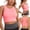 Pink, variant on Women's Racerback Longline Tank Top High Neck Padded Built in Bra Sleeveless Yoga Workout Crop Top with Support