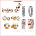 thumbnail image 2 of Pendientes Atemporales De Caramelo Con Incrustaciones De Cierre Joyería Regalo Para Mujer + Bolsa De Franela, 2 of 3
