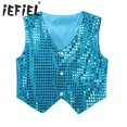thumbnail image 2 of Camisetas de Hip Hop para niños, chaleco de Jazz con lentejuelas brillantes, trajes de actuación de baile de Jazz y coro, ropa de baile de salón, 2 of 5