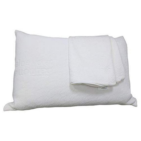 Moisturizing Aloe Vera Pillow Protector - Covers Queen Size Bed Pillows, Breathable, Zippered, Protectors for use Under a Pillowcase