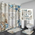 thumbnail image 4 of CSCHome Shower Curtain Set, Including Non-slip Carpet, Toilet Seat Cover, Shower Mat and Hooks, Bathroom Tarpaulin Shower Curtain 4 PCS, 4 of 6