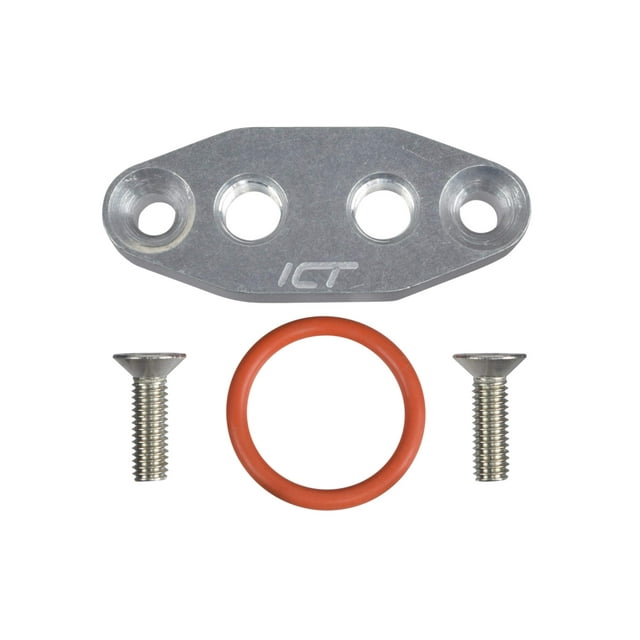 ICT Billet LS Twin Turbo Dual 1/8" NPT Línea de alimentación de aceite Placa adaptadora LS1 LSX kit Puerto LS3 Placa Billet Suministro Sensor de presión Cubierta LS3 LS2 LQ4 LQ9 LS6 L92 L99 L33 LR4 55