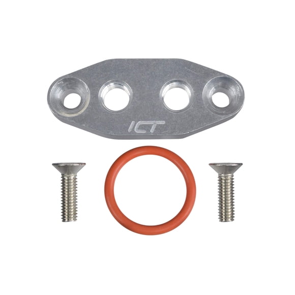 ICT Billet LS Twin Turbo Dual 1/8" NPT Línea de alimentación de aceite Placa adaptadora LS1 LSX kit Puerto LS3 Placa Billet Suministro Sensor de presión Cubierta LS3 LS2 LQ4 LQ9 LS6 L92 L99 L33 LR4 55