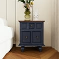 thumbnail image 2 of MDQMD Nightstand Set of 2- Wooden Nightstand with 2 Drawers, Bedside Table with Vintage Handle for Bedroom,Navy Blue, 2 of 8