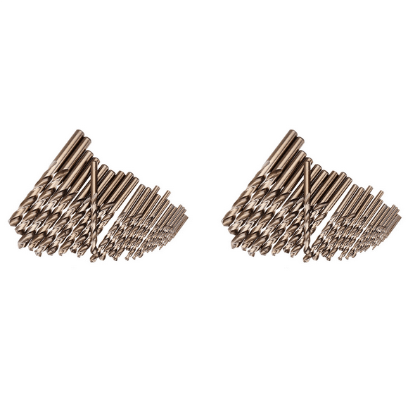 2 Set 1.0-13mm Cobalt Coated Drill Bits HSS M35 Electric Drill Bit for Wood Metal Steel Hole Cutter Woodworking Drilling,2 x M35 Cobalt Drill Bit set(25pcs)