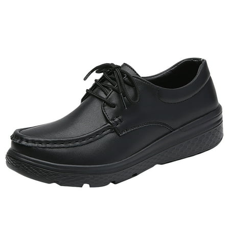 Oyedens Women s Wedge Oxford Shoes Casual Nursing Loafers Office Work Dress Oxfords Walking Shoes for Women