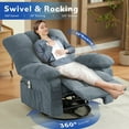 thumbnail image 5 of Sesslife  Swivel Rocker Recliner with Massage and Heat for Adults, Manual Rocking Recliner Chair with Side Pockets and USB Port, Single Fabric Ergonomic Lounge Chair for Living Room Bedroom, Blue, 5 of 11