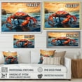 thumbnail image 4 of Designart "Guardian Geometric Crab Coastal painting" Animals Floater Framed Canvas Wall Art, 4 of 7