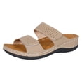 thumbnail image 6 of Orthopedic Sandals for Women Arch Support Slip on Slides Breathable Hollow out Slippers Comfortable Infoor Outdoor Walking Shoes Khaki Size 5.5, 6 of 7