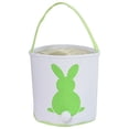 thumbnail image 1 of Cestas de conejito de Pascua, lindas bolsas de lona de algodón personalizadas, cestas para regalo de Pascua, color verde y blanco, 1 of 6