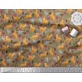 thumbnail image 2 of Soimoi Tissu Crêpe Polyester Feuilles & Rennes Imprimé Animal au Mètre 52 Pouces de Large, 2 of 3