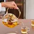 thumbnail image 6 of Thickened Glass Teapot Transparent Teapot Filter Teapot Home Heat- Flower Teapot Gold, 6 of 9