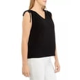 thumbnail image 2 of Vince Camuto Women's Tie Shoulder V-Neck Top, Black XL, 2 of 3