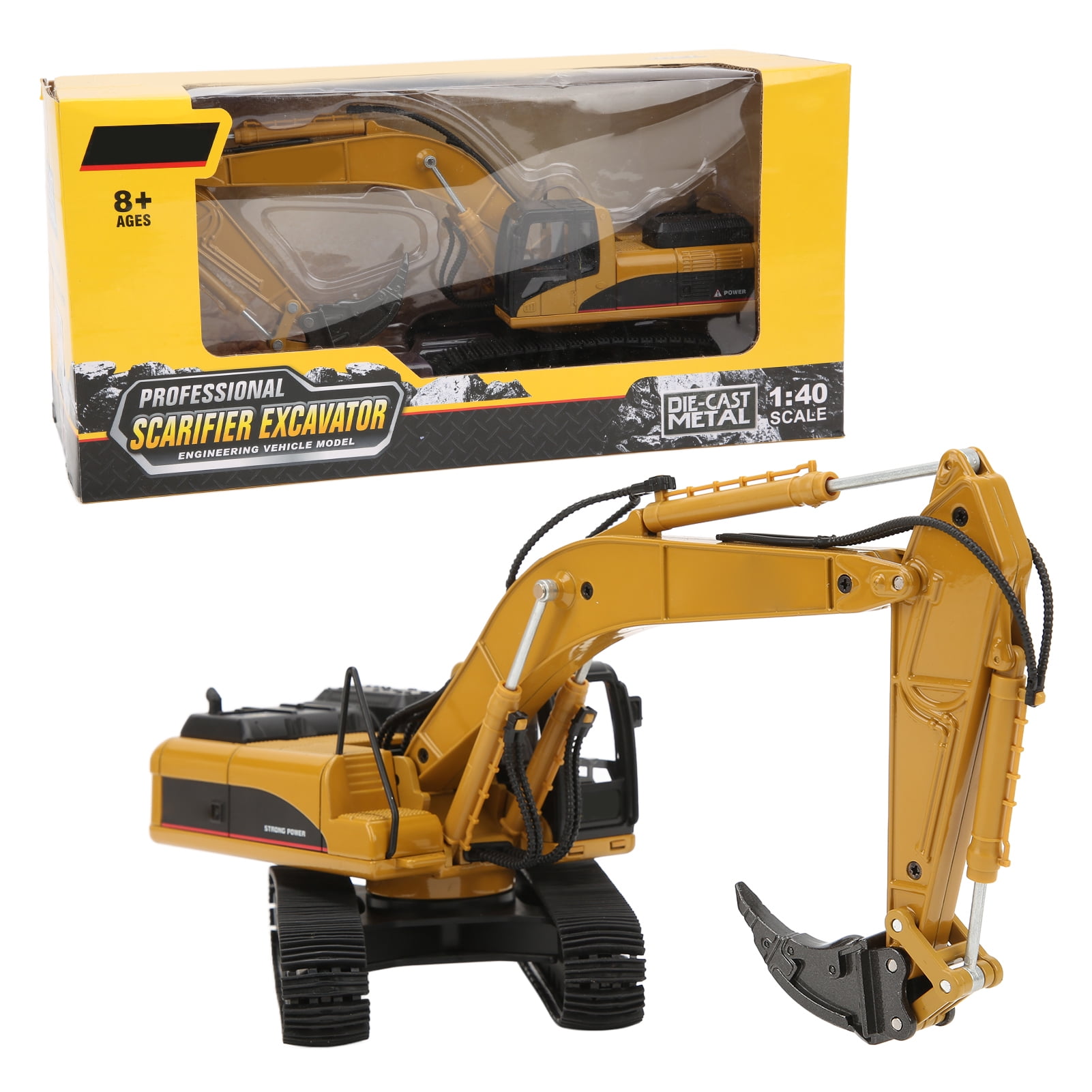Diecast Construction Vehicle Set - Large Bulldozer, Excavator