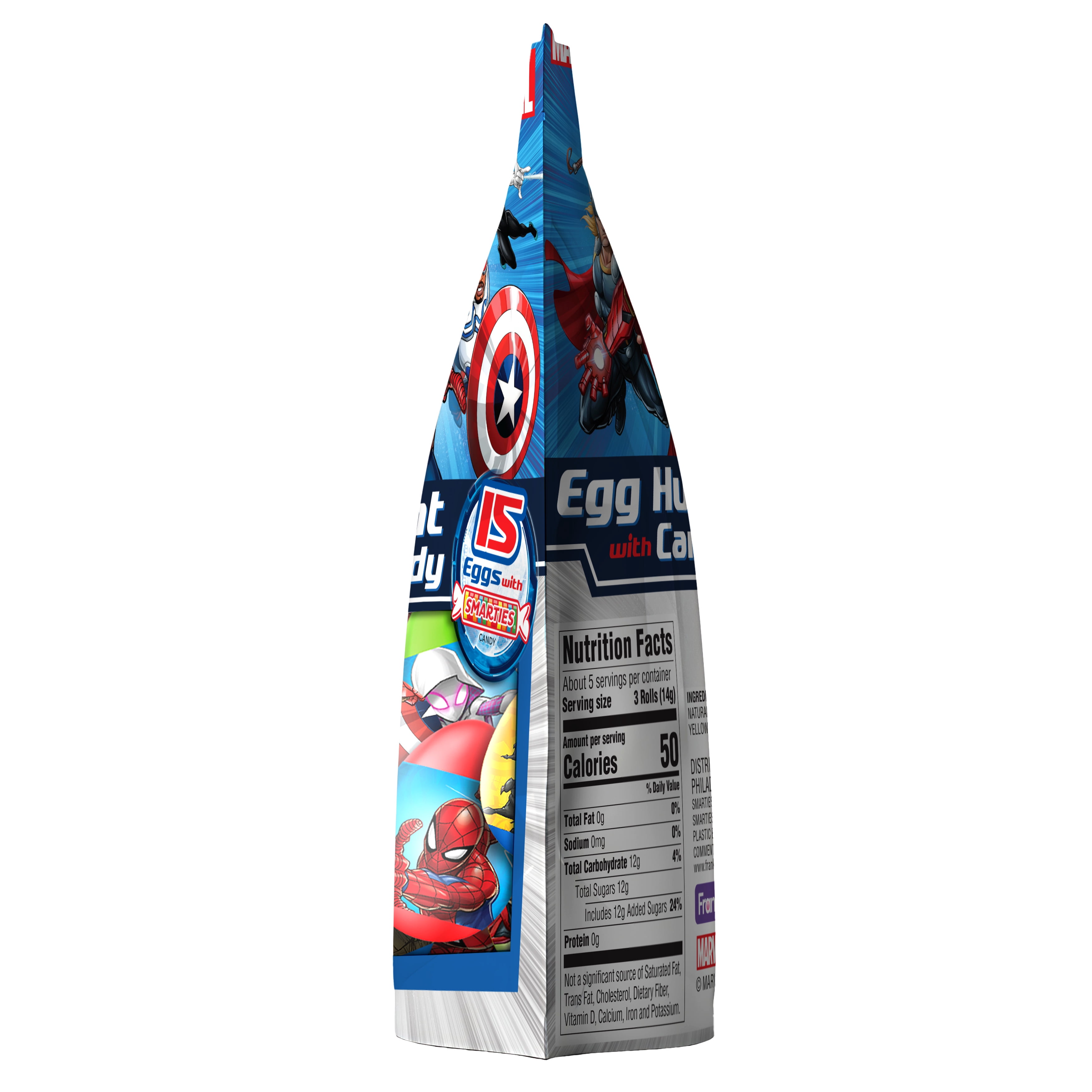 Marvel Plastic Egg Hunt with Smarties Candy, 15 Count 2.38 oz