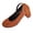 Brown, variant on Flock Ankle Strap Block Heel Pumps for Women, Closed Toe Mid Heel Dress Shoes