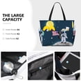 thumbnail image 3 of KLL Astronaut With USA Flag Print Large Beach Tote Bag Women Waterproof Sandproof Zipper Beach Tote Bag for Pool Gym Grocery Travel with Wet Pocket, 3 of 7