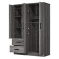 thumbnail image 5 of Pemberly Row 4 Doors & 2 Drawers Modern Engineered Wood Armoire in Gray, 5 of 10