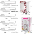 thumbnail image 7 of Kitchen Knife Set,White Flower 6PC Stainless Steel Sharp Chef Knife Set with Acrylic Stand, Cooking Non-slip Knife Set with Block, Non-stick Colorful Coating Gift for Women Girls, 7 of 7