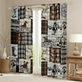 thumbnail image 2 of Erosebridal Western Blackout Curtains 42"Wx90"L Cowboy Curtains & Drapes Western Window Curtains Horse Cow Print Window Treatments 2 Panels Brown Country Farmhouse Buffalo Plaid Bedroom Decor, 2 of 6