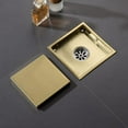 thumbnail image 5 of ABCISI Brushed Gold Shower Drain Square 6 inch SUS304 Stainless Steel Shower Floor Drain with Hair Strainer Tile Insert Shower Drain Cover, 5 of 7