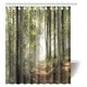 thumbnail image 1 of ABPHQTO Juego de cortinas de ducha con decoración de casa de campo Camino de bosque otoñal en las montañas con cortina de ducha de escena de desierto de niebla 150x180 cm, 1 of 3